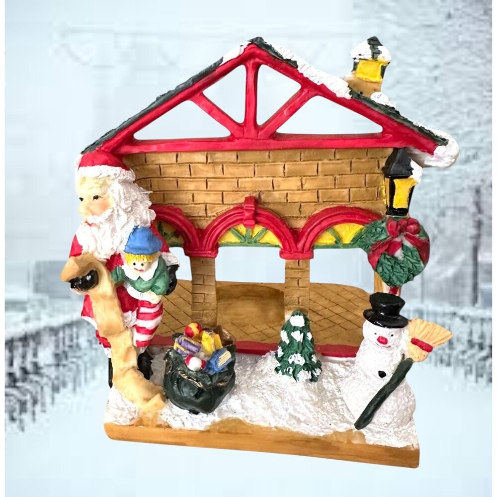 VTG Gift Collection Candle Holder New Christmas Wreath Santa Snowman Toys